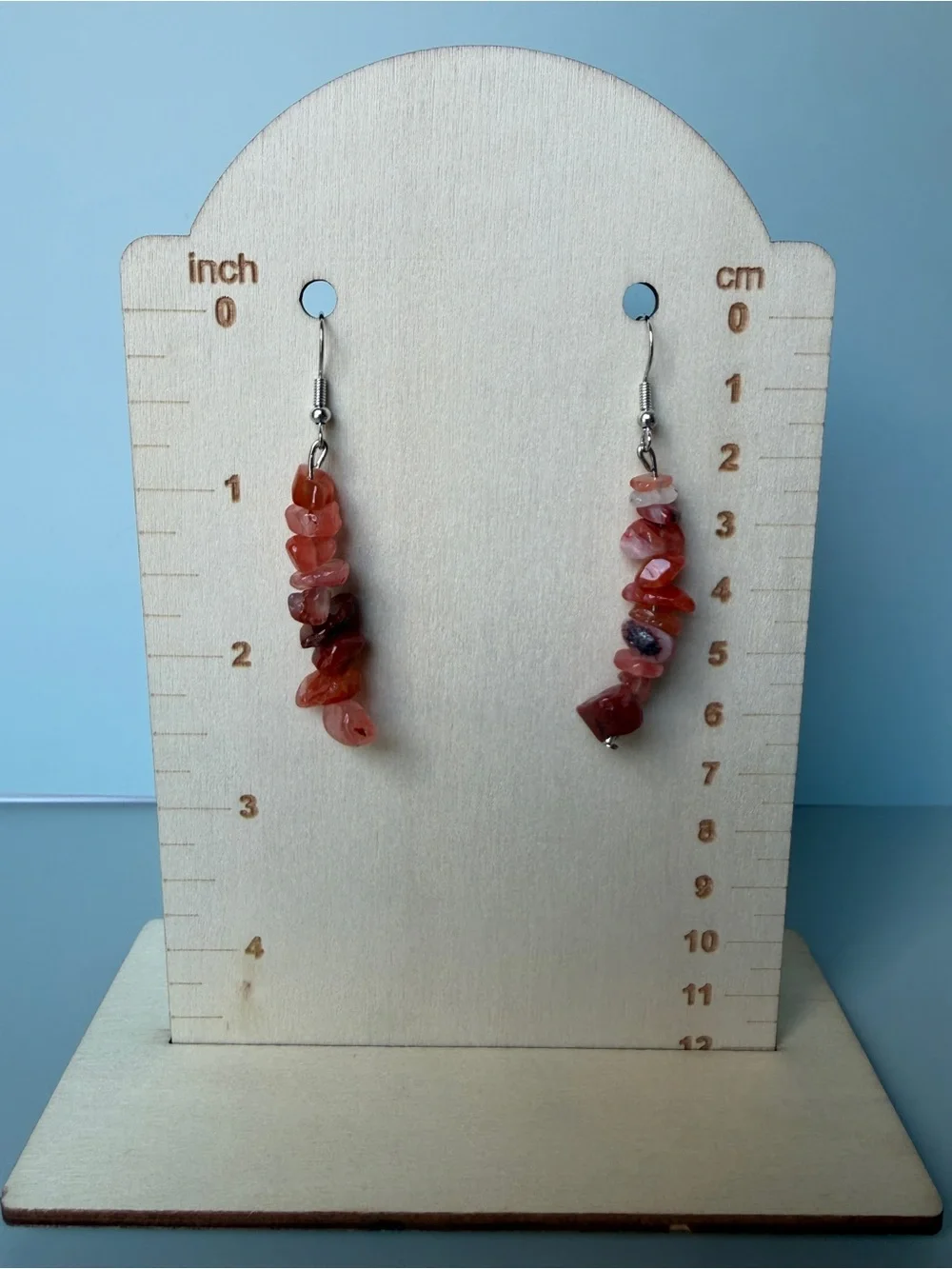 Orange Carnelian Chip Necklace - Polished Natural Stone